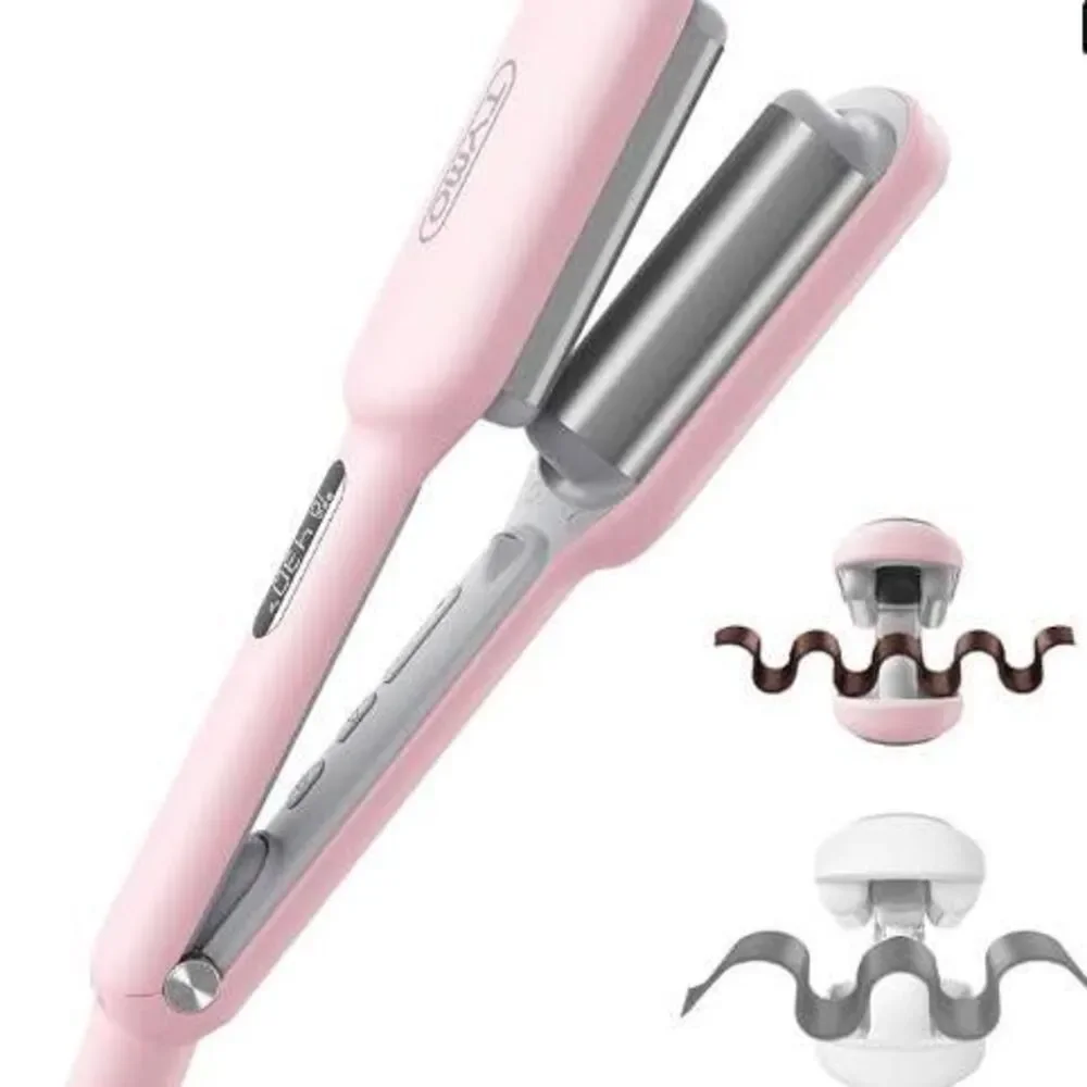 Beach Waves Curling Wand/Crimper – 3 Barrel, Pink (1 Inch)